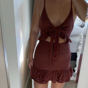 Mauve Mini front tie dress